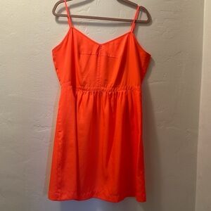 J. Crew Fluorescent Neon Orange Women’s Dress With Pockets Size 14